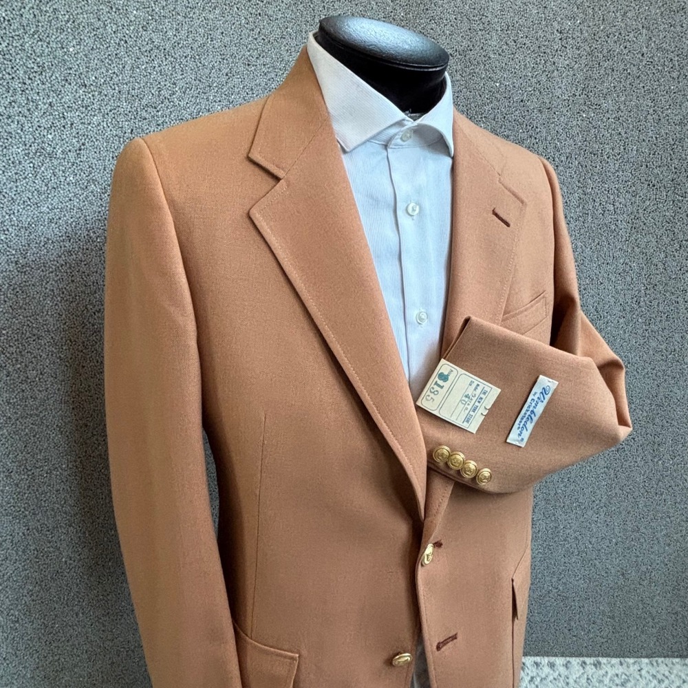 Wimbledon Cricketeer 60's-70's NWT Deadstock Blazer 40R Peachy Tan Preppy Tennis